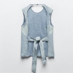 Zara tied denim top